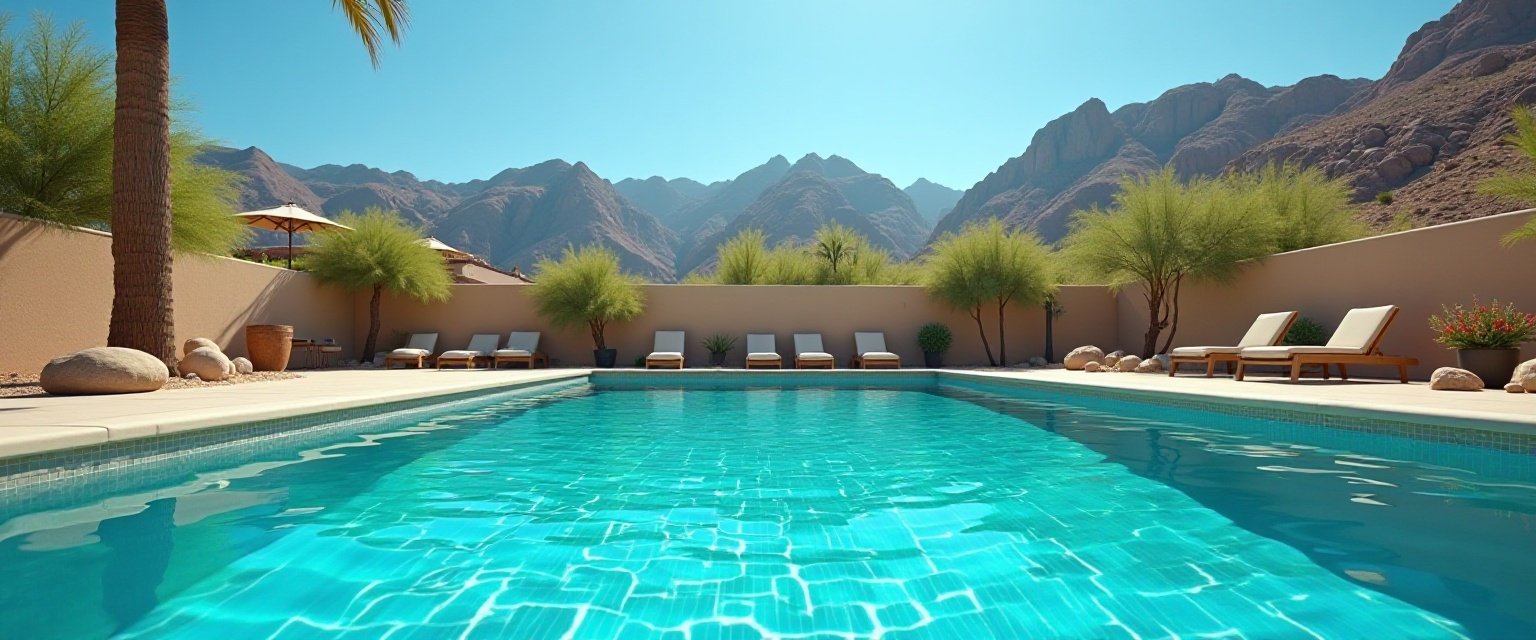 Clean pool tile after calcium removal in Tucson